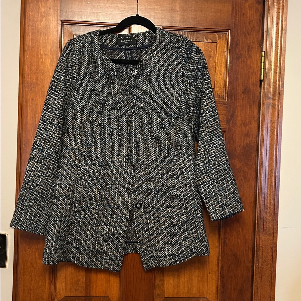 Talbots Blue and Black Tweed Jacket